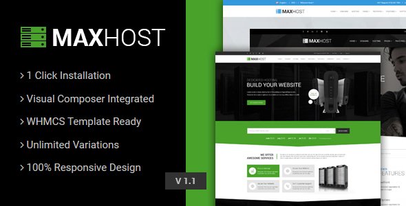 MaxHost - Web Hosting, WHMCS and Corporate Business WordPress Theme 