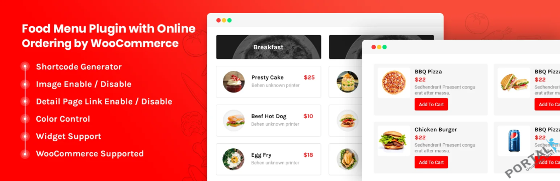 Food Menu - WordPress Plugin