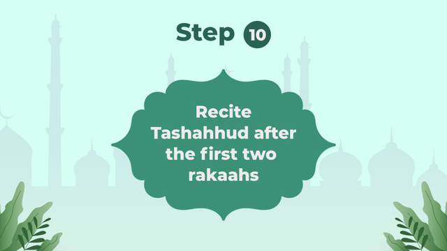 Recite Tashahhud after the first two rakaahs