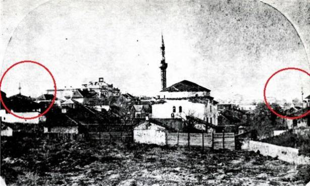 Dorćol 1846. (prva s desna Sindžirli džamija).png